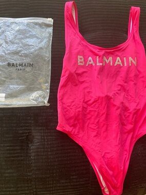 BALMAIN One piece Hot pink swimsuit Size 44